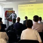 Aufnahme vom RE²combine-Workshop zu Innovationspotenzialen der Holz- und Papierwirtschaft am 08.07.2025: Vortrag Michael Stein, Referat 44 Bioökonomie MLR